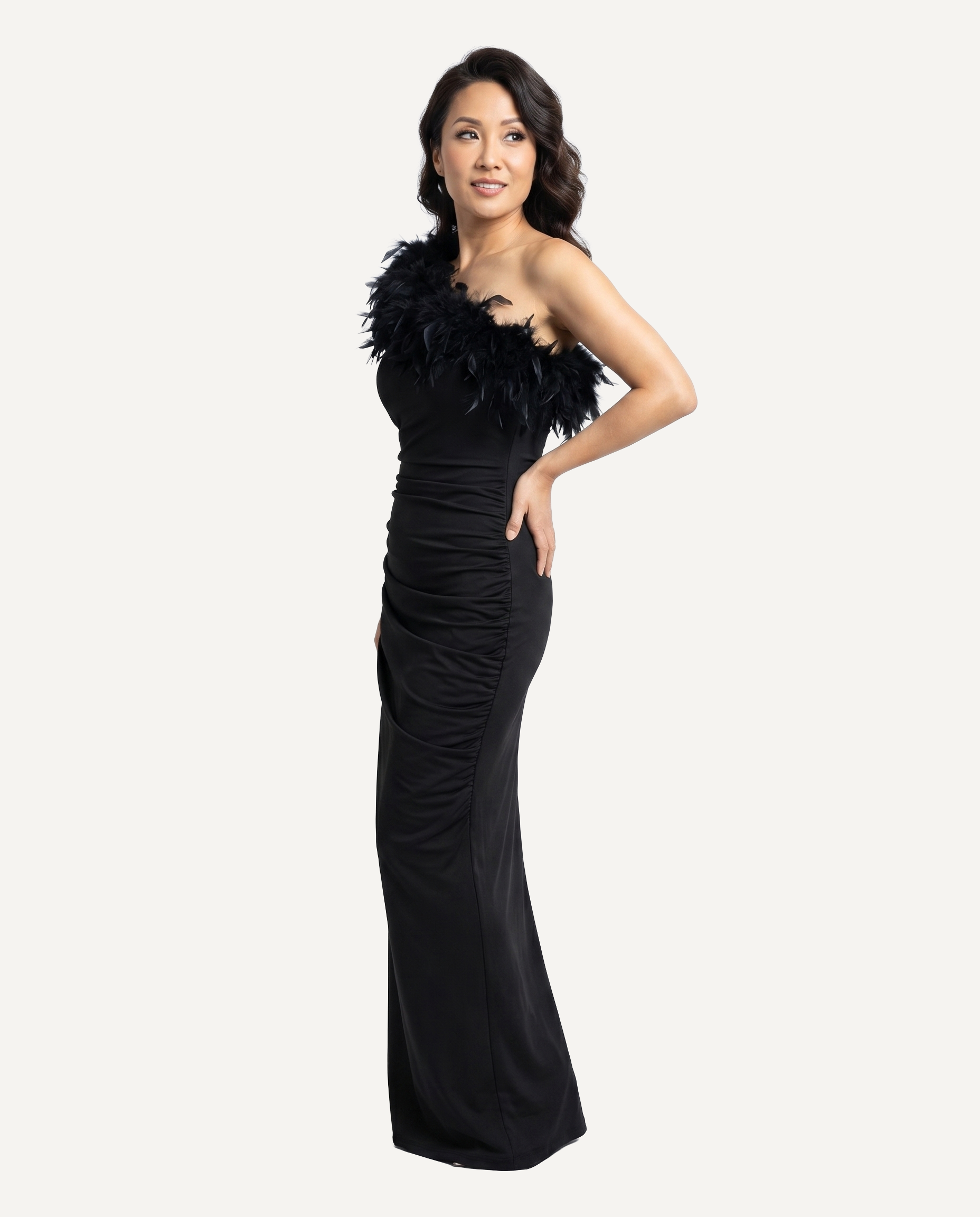 BLACK FEATHERS DRESS
